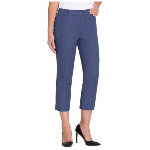 Hilary Radley Stretch Slim Leg Crop Pants in Blue Women's Size 8 - Picture 1 of 9